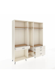 Hyperion Dolap 7 Raflı 4 Çekmeceli 3 Askılı 220x44x243 Aytaşı-Çam/Aytaşı