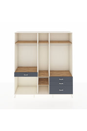 Hyperion Dolap 7 Raflı 4 Çekmeceli 3 Askılı 220x44x243 Aytaşı-Çam/Antrasit