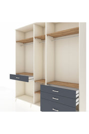 Hyperion Dolap 7 Raflı 4 Çekmeceli 3 Askılı 220x44x243 Aytaşı-Çam/Antrasit