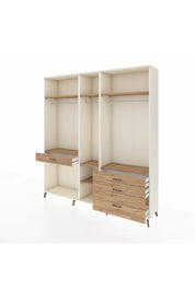 Hyperion Dolap 7 Raflı 4 Çekmeceli 3 Askılı 220x44x243 Aytaşı-Çam/Çam