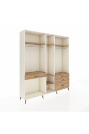 Hyperion Dolap 7 Raflı 4 Çekmeceli 3 Askılı 220x44x243 Aytaşı-Çam/Çam