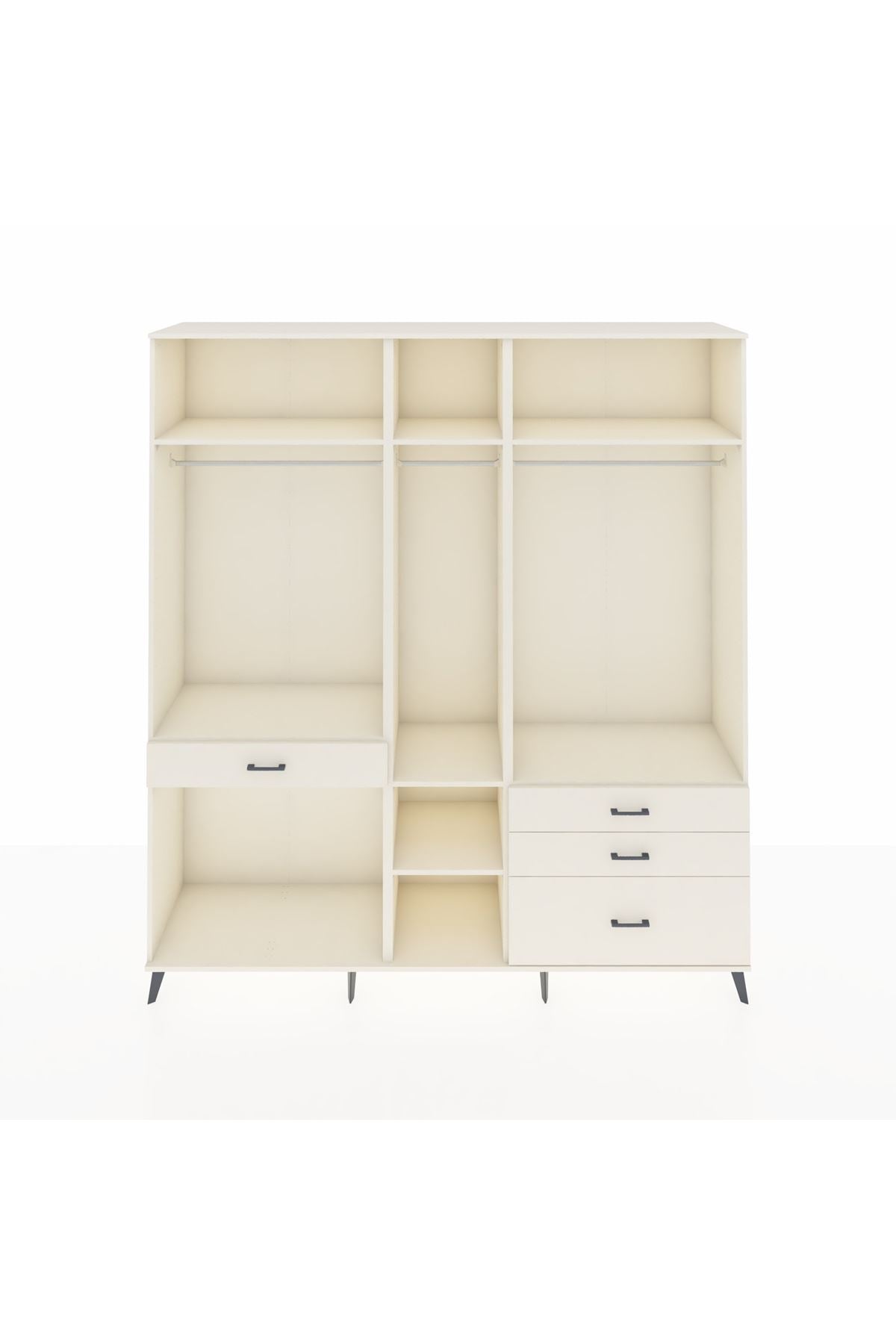 Hyperion Dolap 7 Raflı 4 Çekmeceli 3 Askılı 220x44x243 Aytaşı-Aytaşı/Aytaşı