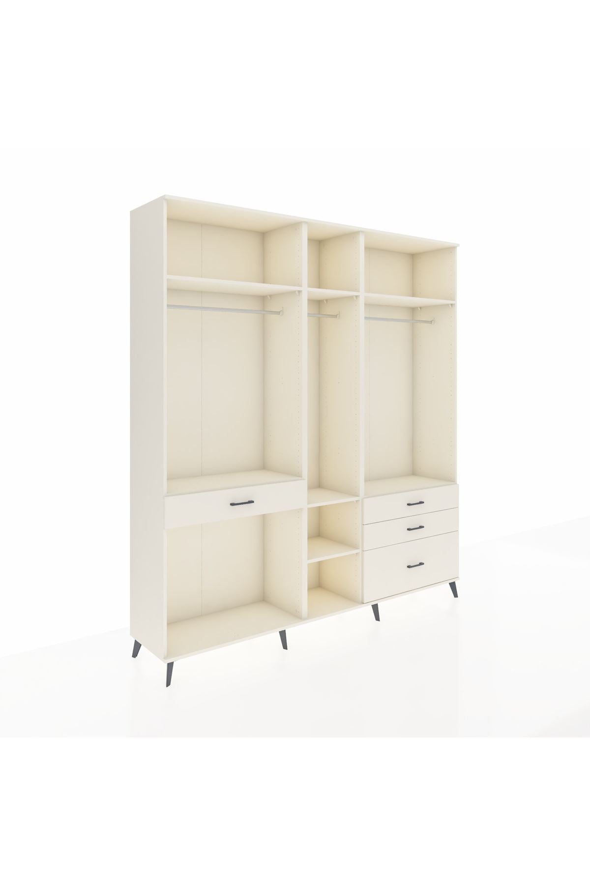 Hyperion Dolap 7 Raflı 4 Çekmeceli 3 Askılı 220x44x243 Aytaşı-Aytaşı/Aytaşı