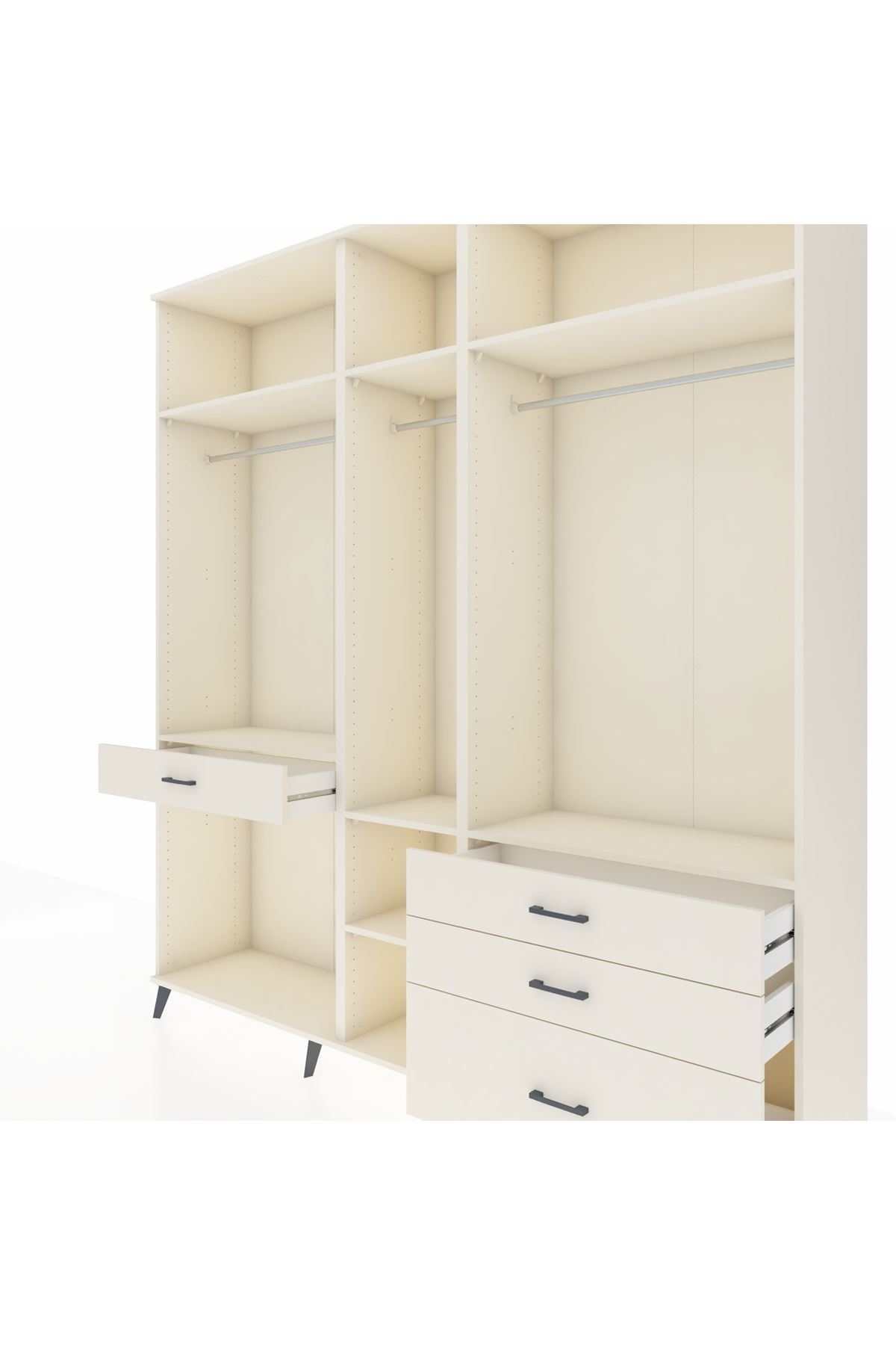 Hyperion Dolap 7 Raflı 4 Çekmeceli 3 Askılı 220x44x243 Aytaşı-Aytaşı/Aytaşı