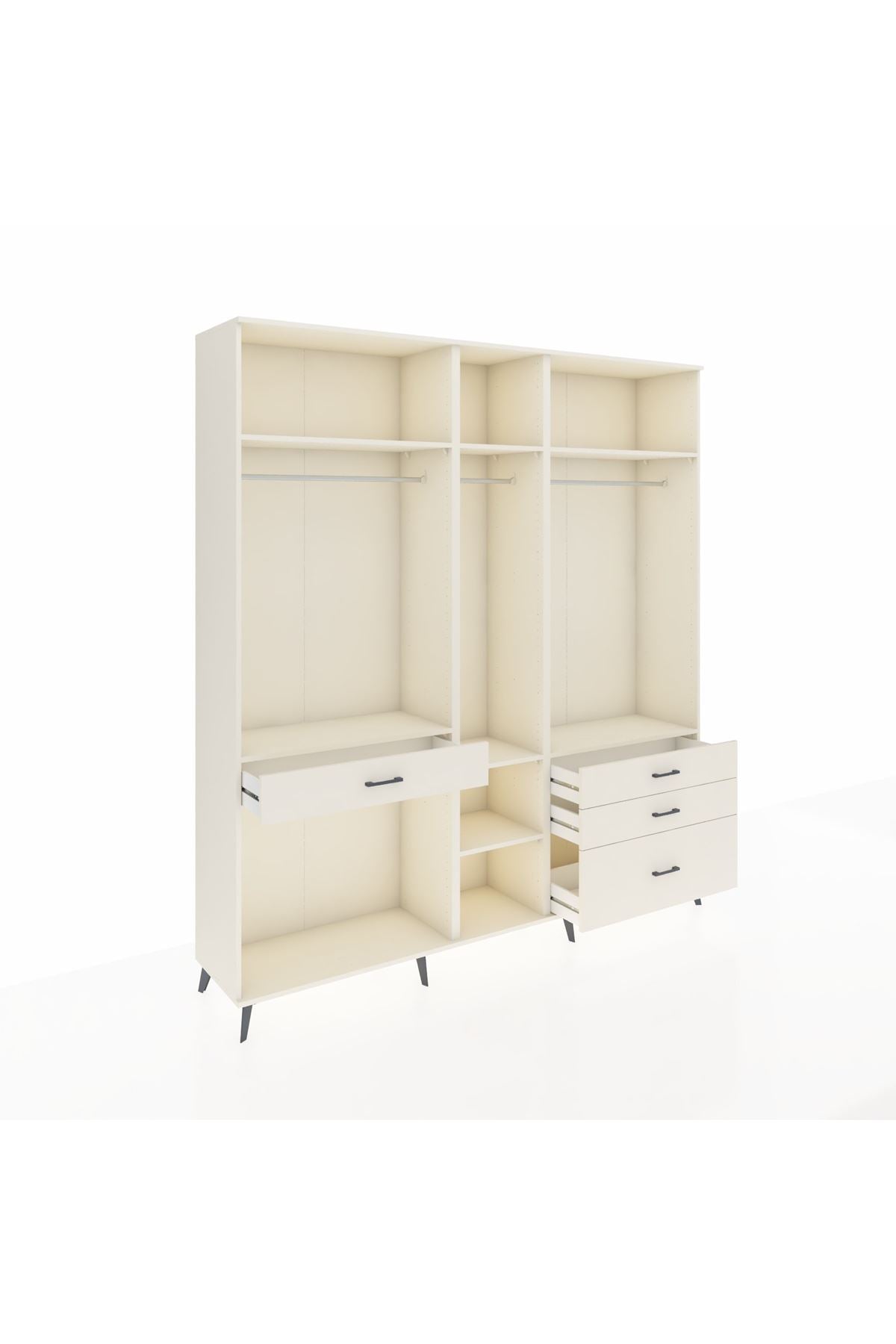 Hyperion Dolap 7 Raflı 4 Çekmeceli 3 Askılı 220x44x243 Aytaşı-Aytaşı/Aytaşı