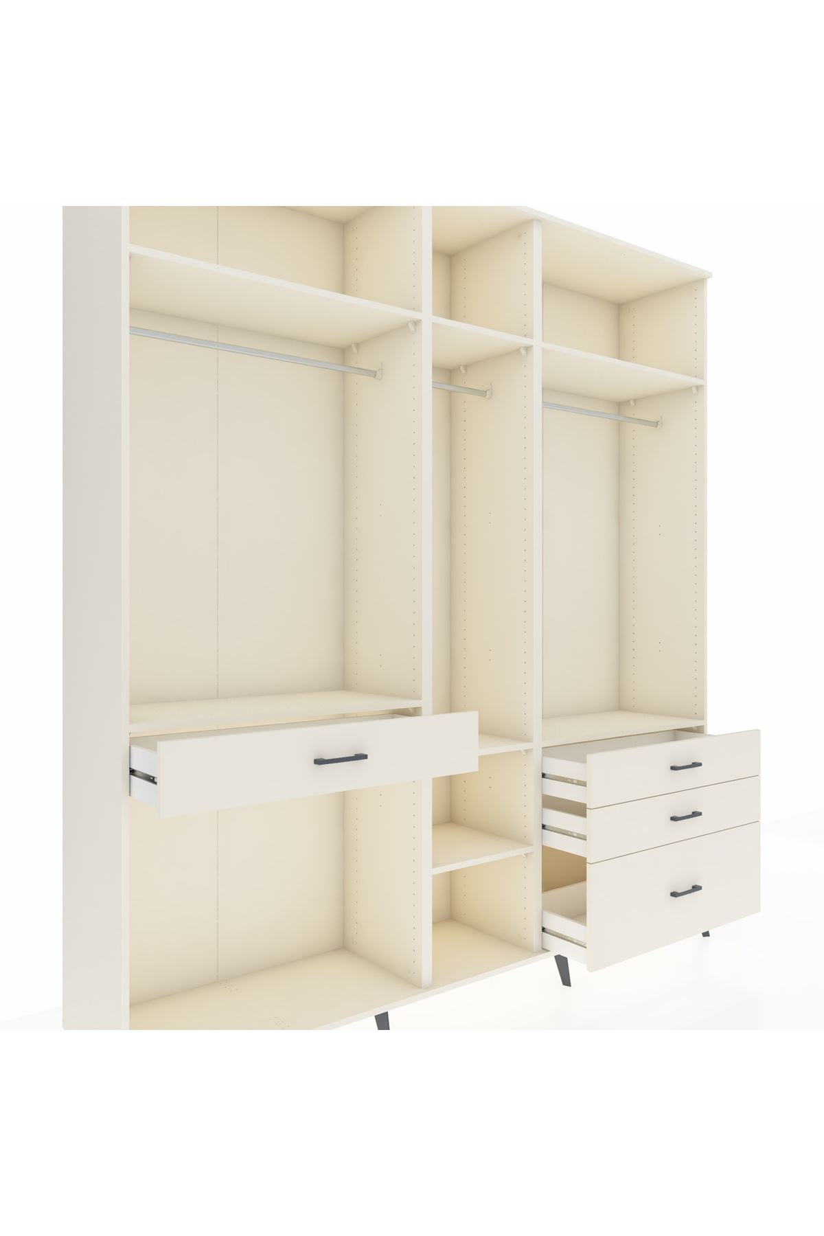 Hyperion Dolap 7 Raflı 4 Çekmeceli 3 Askılı 220x44x243 Aytaşı-Aytaşı/Aytaşı