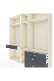 Hyperion Dolap 7 Raflı 4 Çekmeceli 3 Askılı 220x44x243 Aytaşı-Aytaşı/Antrasit