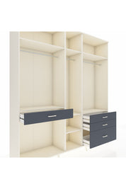 Hyperion Dolap 7 Raflı 4 Çekmeceli 3 Askılı 220x44x243 Aytaşı-Aytaşı/Antrasit