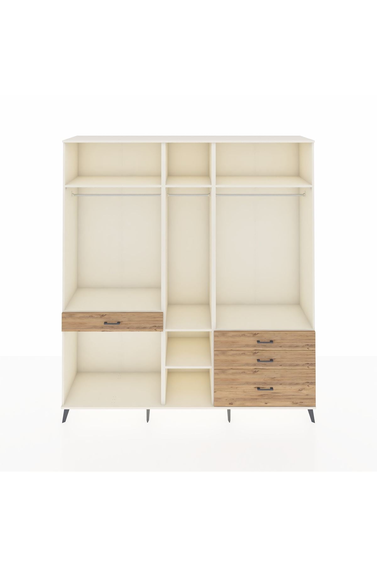 Hyperion Dolap 7 Raflı 4 Çekmeceli 3 Askılı 220x44x243 Aytaşı-Aytaşı/Çam