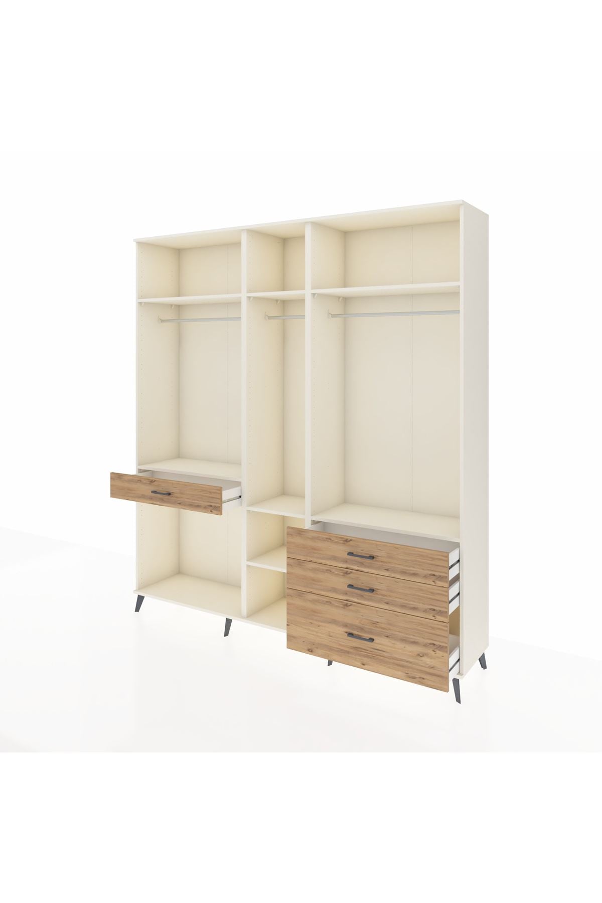 Hyperion Dolap 7 Raflı 4 Çekmeceli 3 Askılı 220x44x243 Aytaşı-Aytaşı/Çam