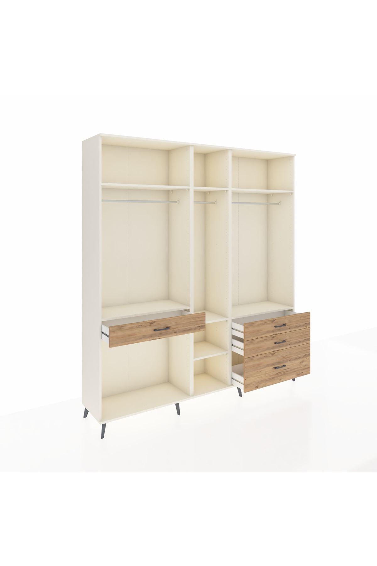 Hyperion Dolap 7 Raflı 4 Çekmeceli 3 Askılı 220x44x243 Aytaşı-Aytaşı/Çam