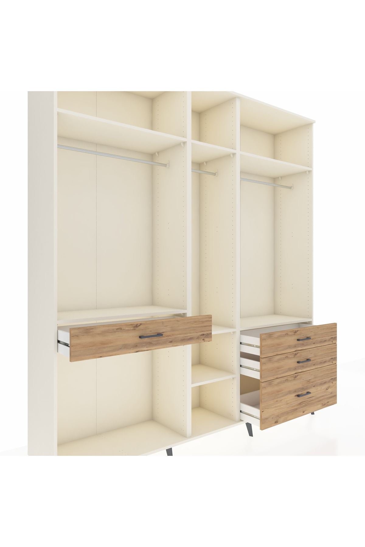 Hyperion Dolap 7 Raflı 4 Çekmeceli 3 Askılı 220x44x243 Aytaşı-Aytaşı/Çam