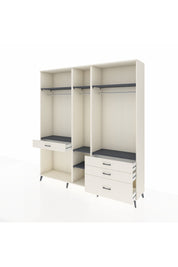 Hyperion Dolap 7 Raflı 4 Çekmeceli 3 Askılı 220x44x243 Aytaşı-Antrasit/Aytaşı