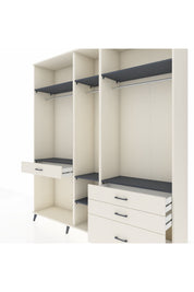 Hyperion Dolap 7 Raflı 4 Çekmeceli 3 Askılı 220x44x243 Aytaşı-Antrasit/Aytaşı