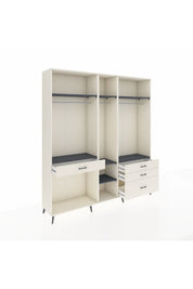 Hyperion Dolap 7 Raflı 4 Çekmeceli 3 Askılı 220x44x243 Aytaşı-Antrasit/Aytaşı