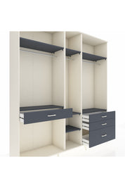 Hyperion Dolap 7 Raflı 4 Çekmeceli 3 Askılı 220x44x243 Aytaşı-Antrasit/Antrasit