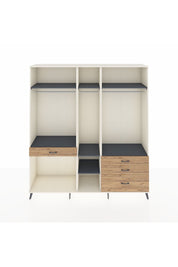 Hyperion Dolap 7 Raflı 4 Çekmeceli 3 Askılı 220x44x243 Aytaşı-Antrasit/Çam