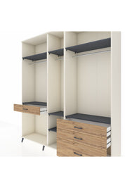 Hyperion Dolap 7 Raflı 4 Çekmeceli 3 Askılı 220x44x243 Aytaşı-Antrasit/Çam