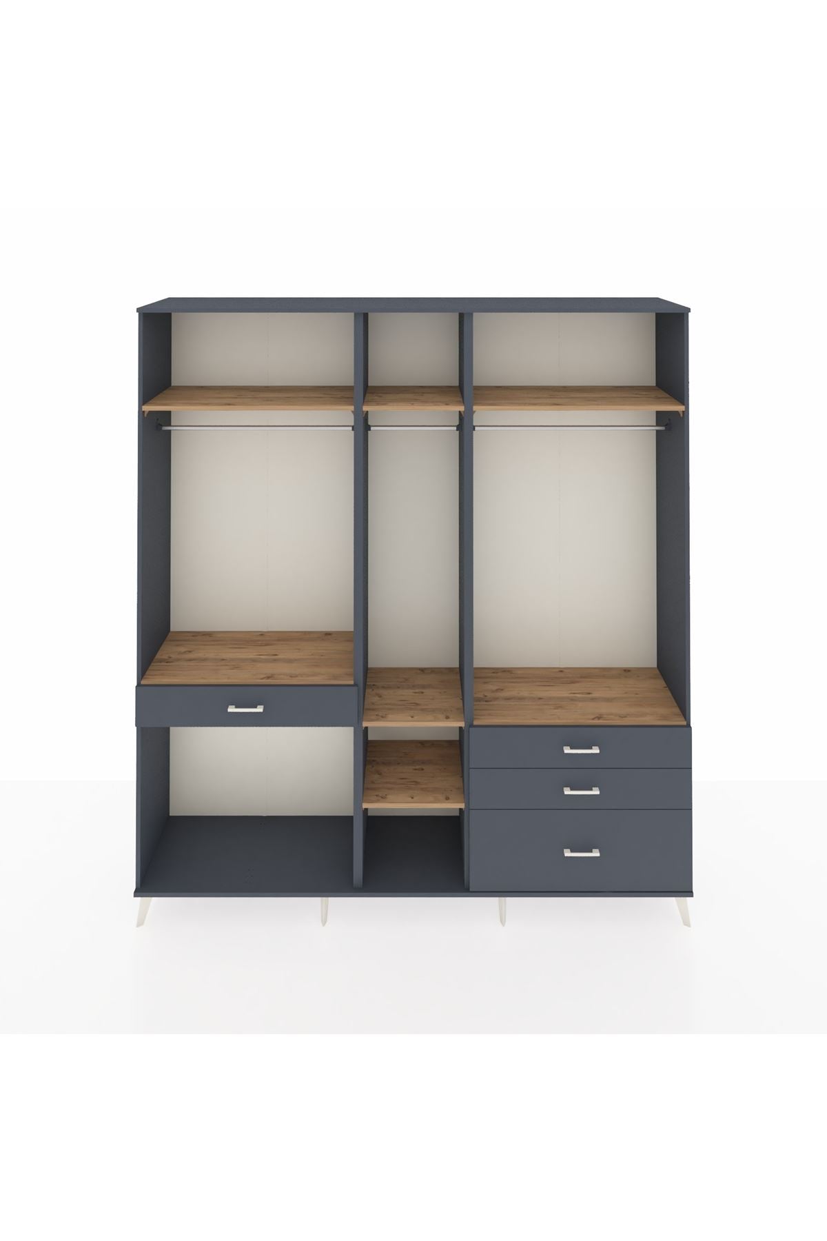 Hyperion Dolap 7 Raflı 4 Çekmeceli 3 Askılı 220x44x243 - S553M031V11B