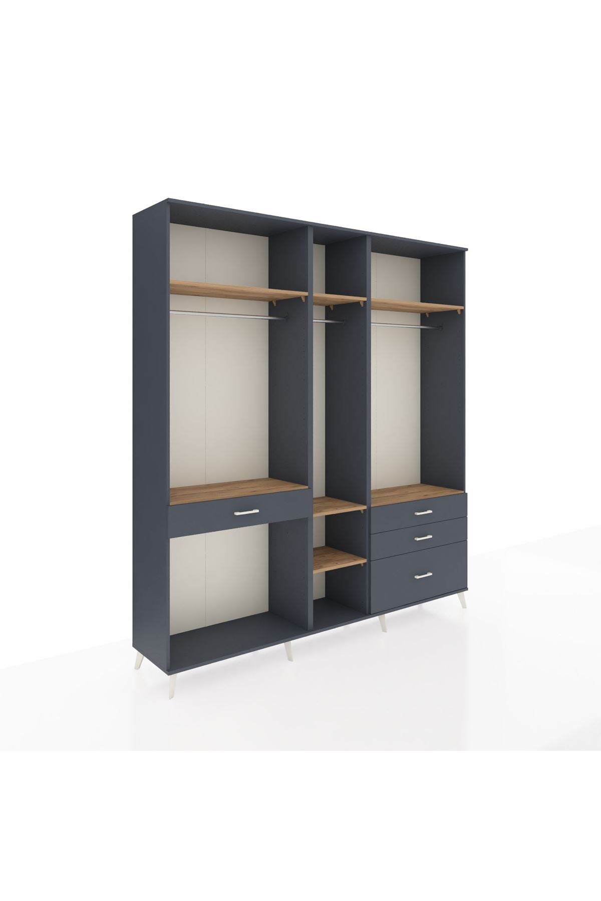 Hyperion Dolap 7 Raflı 4 Çekmeceli 3 Askılı 220x44x243 - S553M031V11B