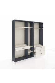 Hyperion Dolap 7 Raflı 4 Çekmeceli 3 Askılı 220x44x243 Antrasit-Aytaşı/Aytaşı