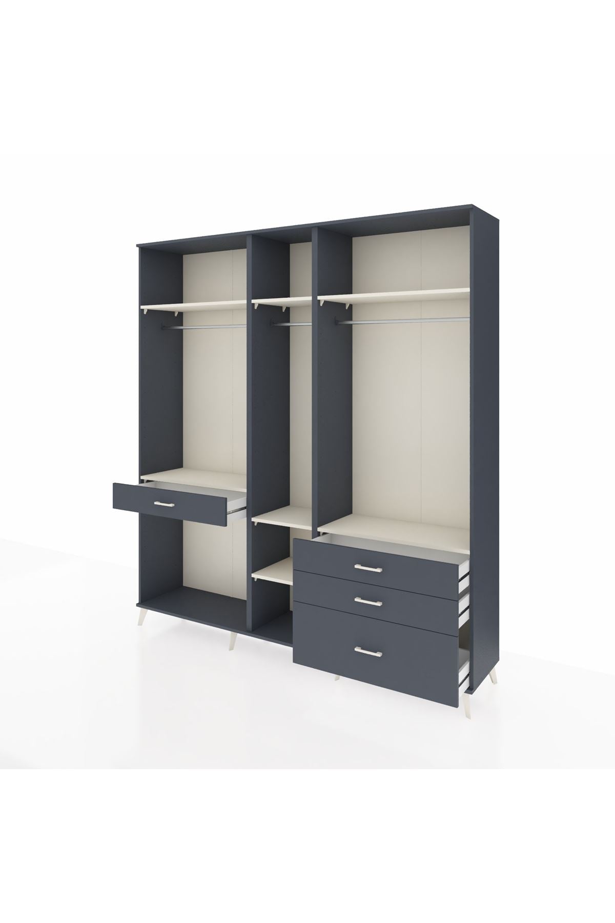 Hyperion Dolap 7 Raflı 4 Çekmeceli 3 Askılı 220x44x243 - S553M031V14B