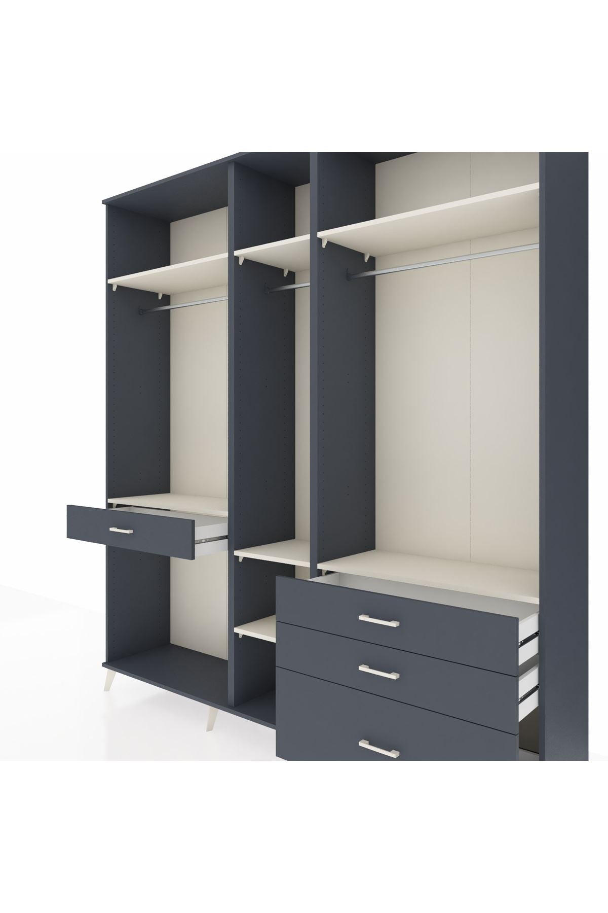 Hyperion Dolap 7 Raflı 4 Çekmeceli 3 Askılı 220x44x243 - S553M031V14B