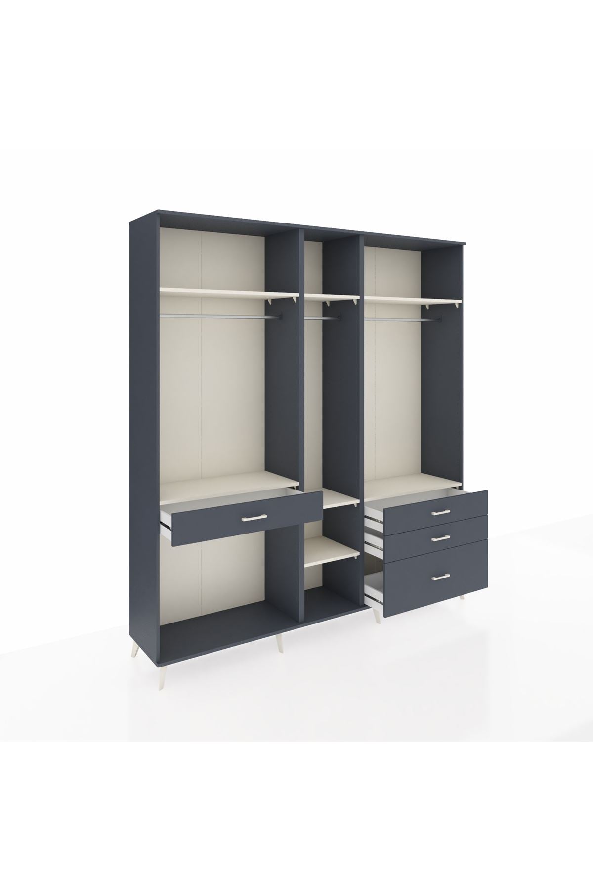 Hyperion Dolap 7 Raflı 4 Çekmeceli 3 Askılı 220x44x243 - S553M031V14B