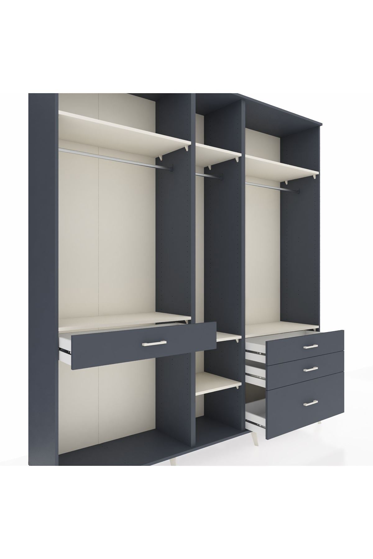 Hyperion Dolap 7 Raflı 4 Çekmeceli 3 Askılı 220x44x243 - S553M031V14B