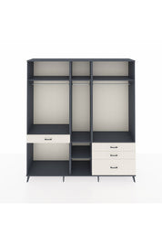 Hyperion Dolap 7 Raflı 4 Çekmeceli 3 Askılı 220x44x243 Antrasit-Antrasit/Aytaşı