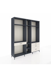 Hyperion Dolap 7 Raflı 4 Çekmeceli 3 Askılı 220x44x243 Antrasit-Antrasit/Aytaşı