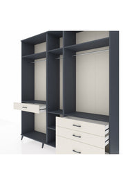 Hyperion Dolap 7 Raflı 4 Çekmeceli 3 Askılı 220x44x243 Antrasit-Antrasit/Aytaşı