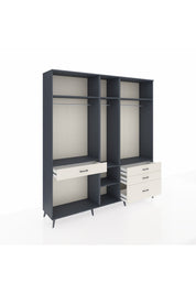 Hyperion Dolap 7 Raflı 4 Çekmeceli 3 Askılı 220x44x243 Antrasit-Antrasit/Aytaşı