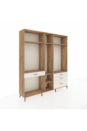 Hyperion Dolap 7 Raflı 4 Çekmeceli 3 Askılı 220x44x243 Çam-Çam/Aytaşı