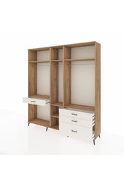 Hyperion Dolap 7 Raflı 4 Çekmeceli 3 Askılı 220x44x243 Çam-Çam/Aytaşı