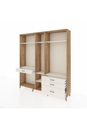 Hyperion Dolap 7 Raflı 4 Çekmeceli 3 Askılı 220x44x243 Çam-Aytaşı/Aytaşı
