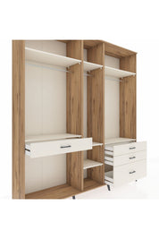 Hyperion Dolap 7 Raflı 4 Çekmeceli 3 Askılı 220x44x243 Çam-Aytaşı/Aytaşı
