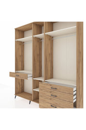 Hyperion Dolap 7 Raflı 4 Çekmeceli 3 Askılı 220x44x243 Çam-Aytaşı/Çam