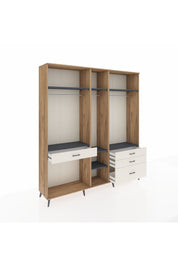 Hyperion Dolap 7 Raflı 4 Çekmeceli 3 Askılı 220x44x243 Çam-Antrasit/Aytaşı