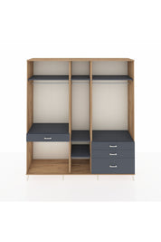 Hyperion Dolap 7 Raflı 4 Çekmeceli 3 Askılı 220x44x243 Çam-Antrasit/Antrasit