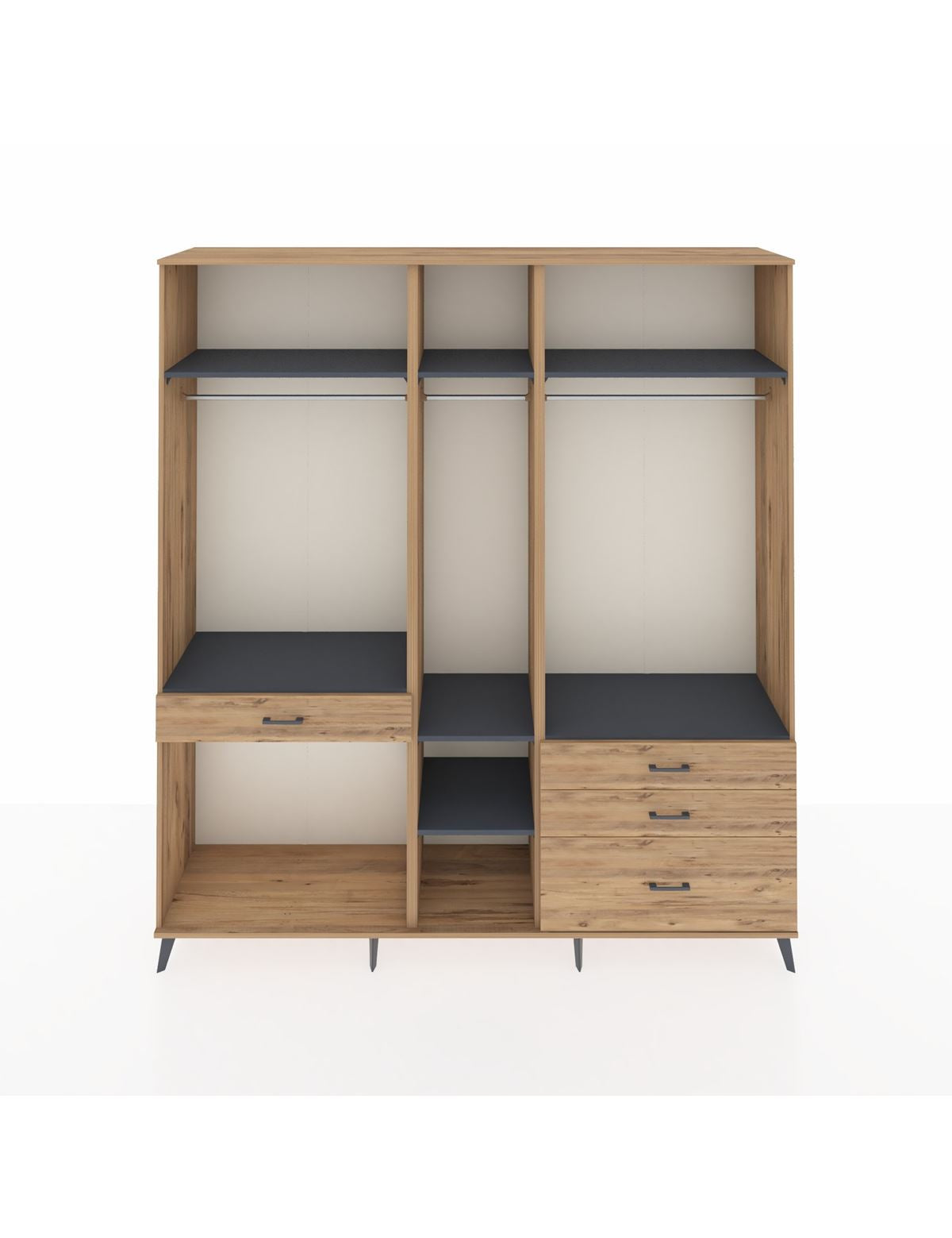 Hyperion Dolap 7 Raflı 4 Çekmeceli 3 Askılı 220x44x243 - S553M031V27B