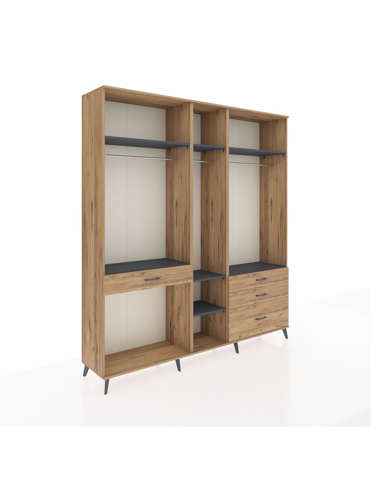 Hyperion Dolap 7 Raflı 4 Çekmeceli 3 Askılı 220x44x243 - S553M031V27B