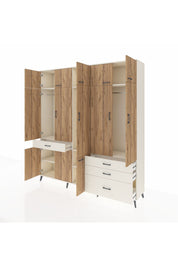 Hyperion Dolap 8 Raflı 4 Çekmeceli 3 Askılı 220x44x243 Aytaşı-Çam/Aytaşı