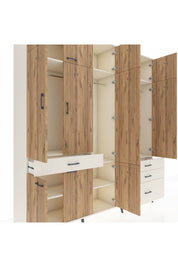 Hyperion Dolap 8 Raflı 4 Çekmeceli 3 Askılı 220x44x243 Aytaşı-Çam/Aytaşı