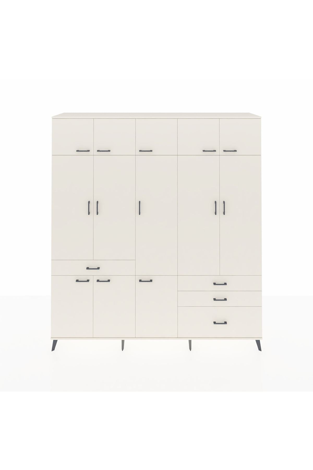 Hyperion Dolap 8 Raflı 4 Çekmeceli 3 Askılı 220x44x243 Aytaşı-Aytaşı/Aytaşı