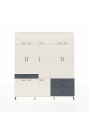 Hyperion Dolap 8 Raflı 4 Çekmeceli 3 Askılı 220x44x243 Aytaşı-Aytaşı/Antrasit