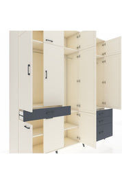 Hyperion Dolap 8 Raflı 4 Çekmeceli 3 Askılı 220x44x243 Aytaşı-Aytaşı/Antrasit