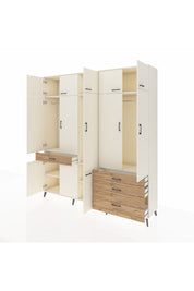 Hyperion Dolap 8 Raflı 4 Çekmeceli 3 Askılı 220x44x243 Aytaşı-Aytaşı/Çam