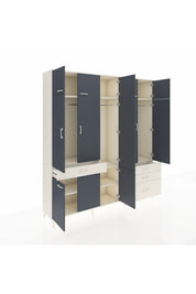 Hyperion Dolap 8 Raflı 4 Çekmeceli 3 Askılı 220x44x243 Aytaşı-Antrasit/Aytaşı