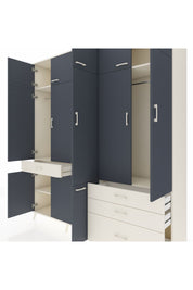 Hyperion Dolap 8 Raflı 4 Çekmeceli 3 Askılı 220x44x243 Aytaşı-Antrasit/Aytaşı